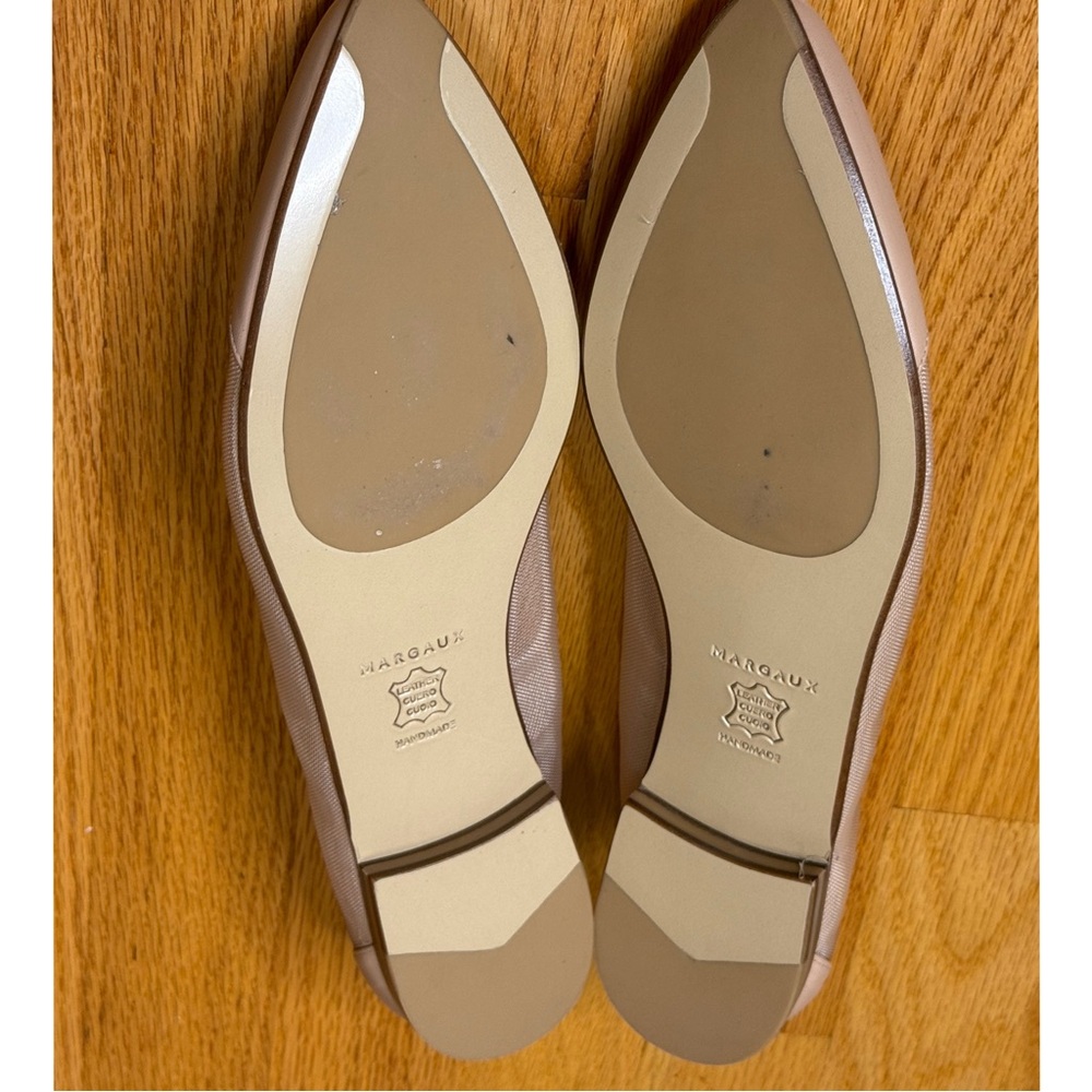 Margaux Beige Mesh Pointed-Toe Flats - Picture 7 of 9
